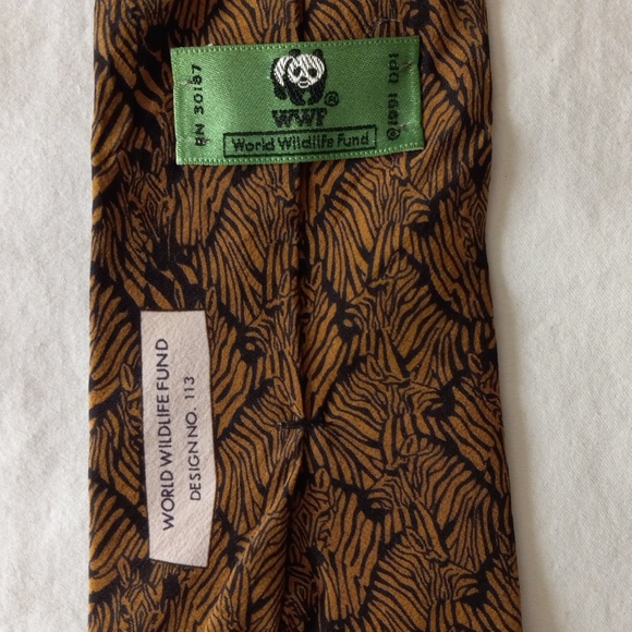 World Wildlife Fund Zebra Print Necktie π - Picture 3 of 8